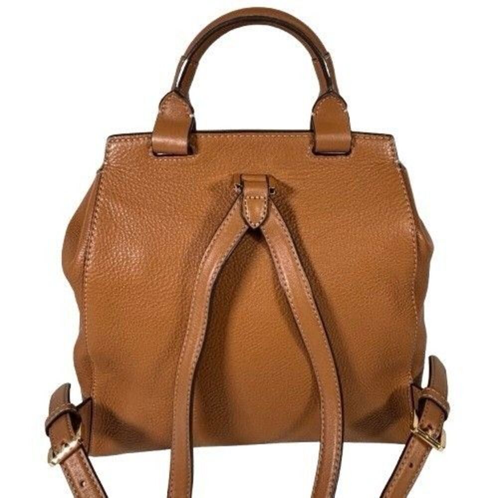 Michael Kors Romy Acorn Brown Pebbled Leather Medium Backpack Handbag - Picture 6 of 16